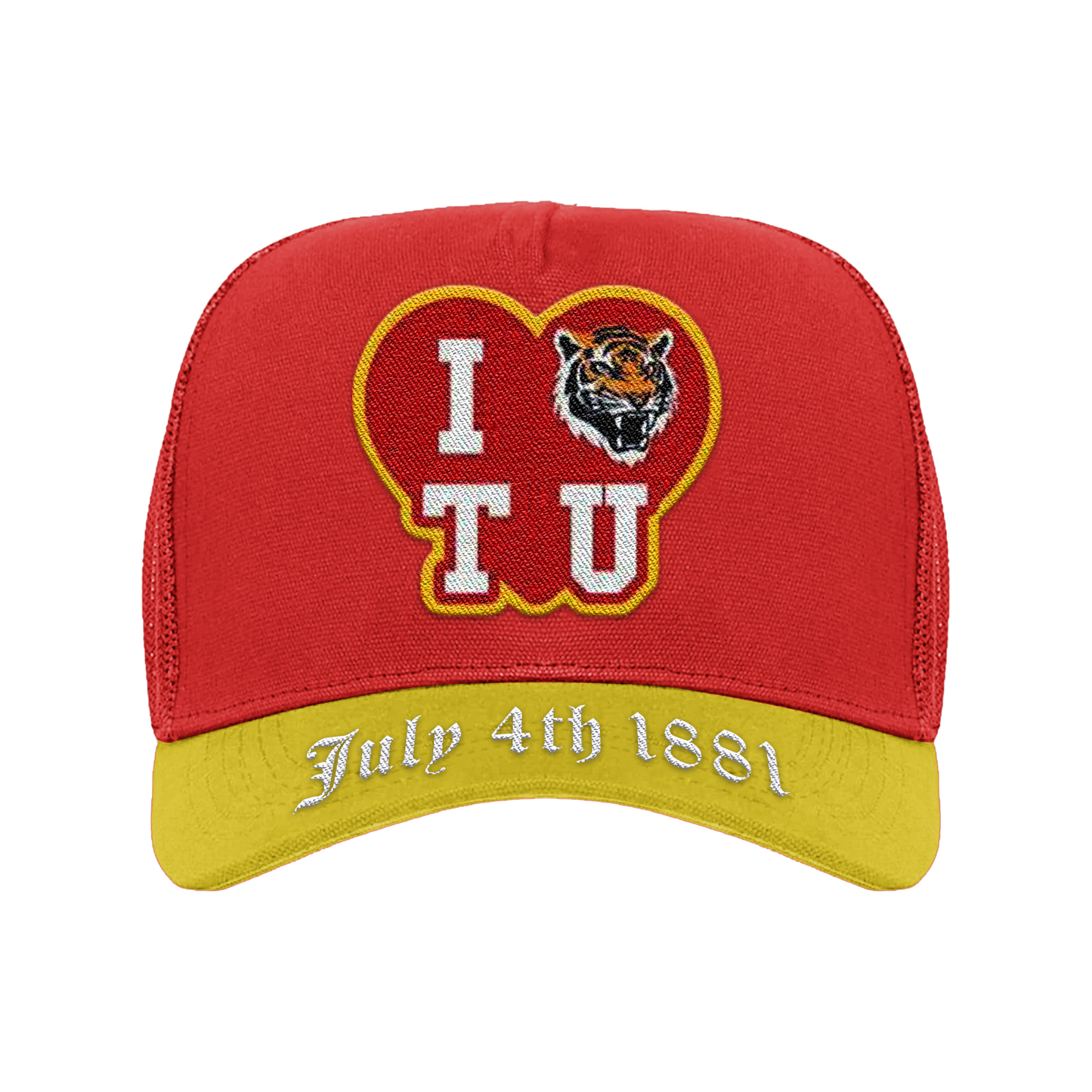 LTFG + PSC TUSKEGEE 100TH HOMECOMING:  "I LOVE TU" TRUCKER HAT - RED