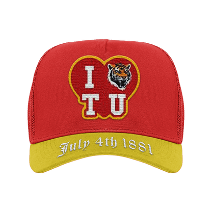 LTFG + PSC TUSKEGEE 100TH HOMECOMING:  "I LOVE TU" TRUCKER HAT - RED