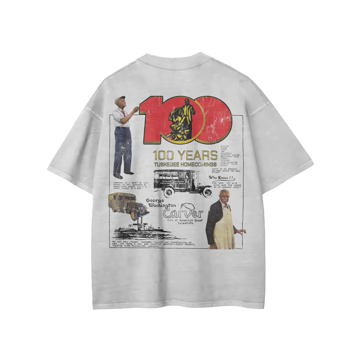 LTFG + PSC TUSKEGEE 100TH HOMECOMING: GEORGE WASHINGTON CARVER - VINTAGE WHITE T-SHIRT